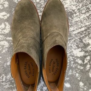 Green Ryder suede booties